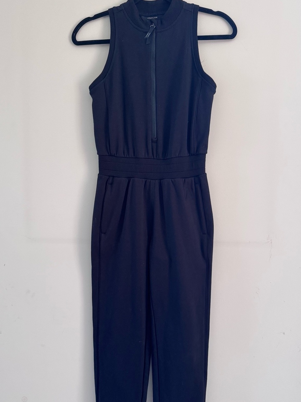 Athleta Girl X AllysonBlack Sleeveless Zip-Front Jumpsuit with Cinched Waist